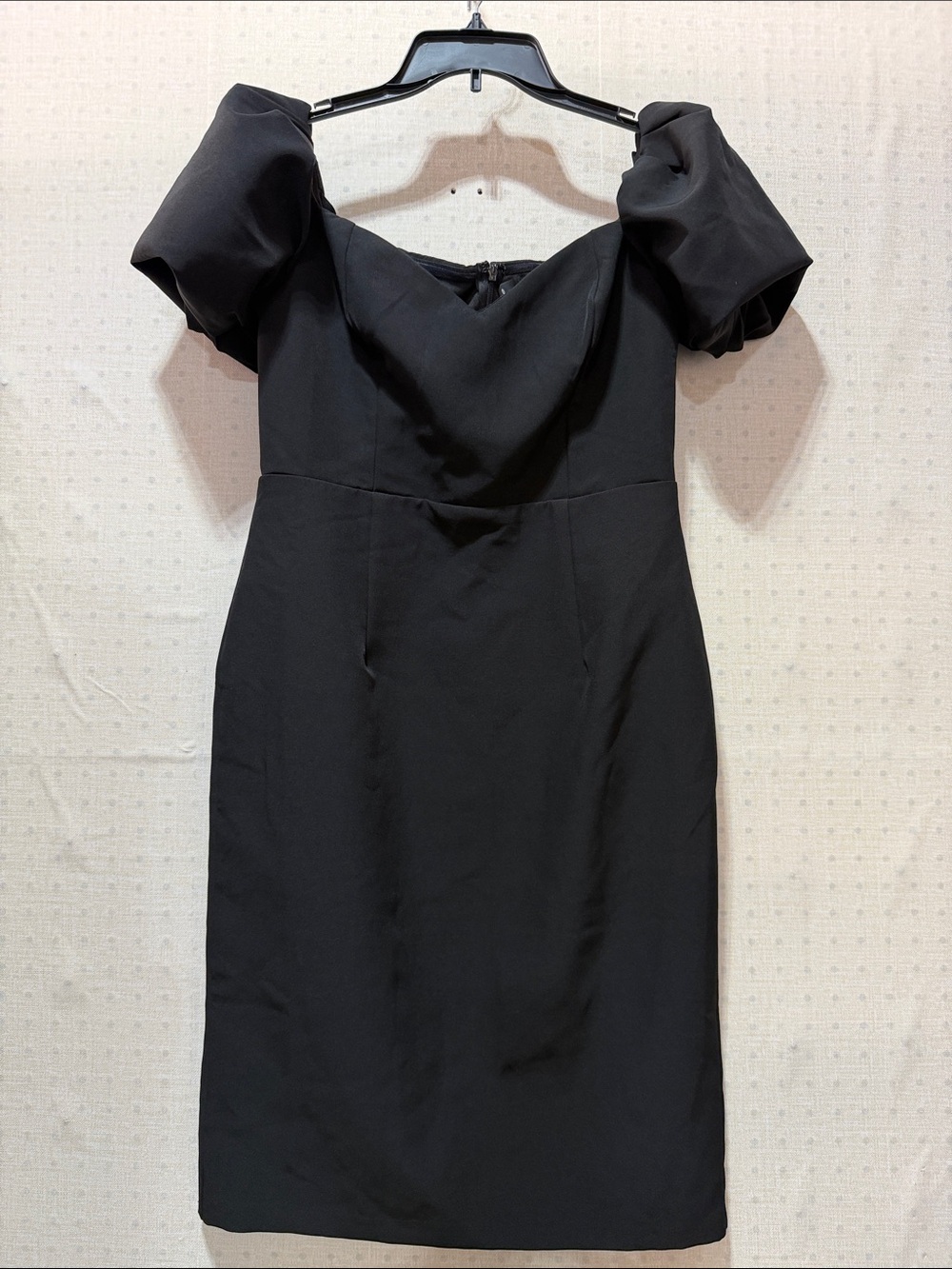 Lulu's Black One-Shoulder Puff-Sleeve Sheath Dress